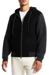 Theory Haskel Wool & Cashmere Zip Hoodie In Black