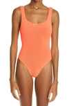 Hunza G Crinkle One-piece Swimsuit In Orange