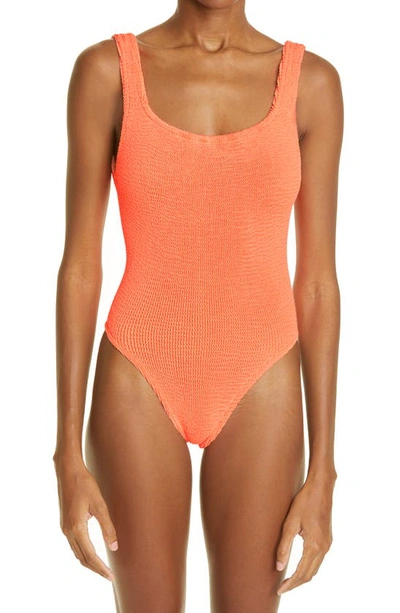 Hunza G Crinkle One-piece Swimsuit In Orange