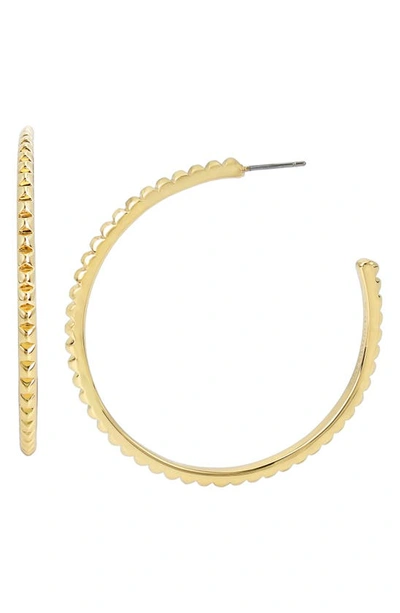 Allsaints Large Studded Hoop Earrings In Gold