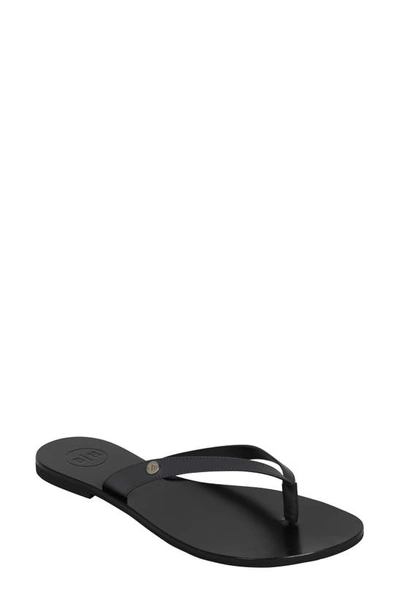 Bella Ha Italian Leather Handmade Flip Flop In Blackened Pearl