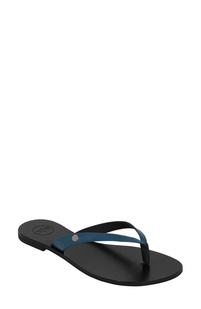 Bella Ha Italian Leather Handmade Flip Flop In Real Teal