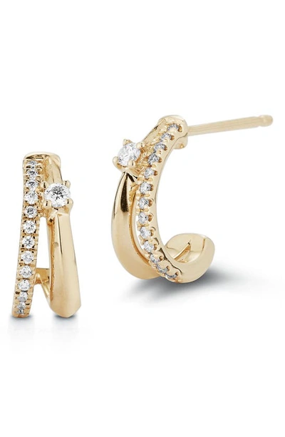 Dana Rebecca Designs Reese Brooklyn Diamond Double Huggie Hoop Earrings In Yellow Gold