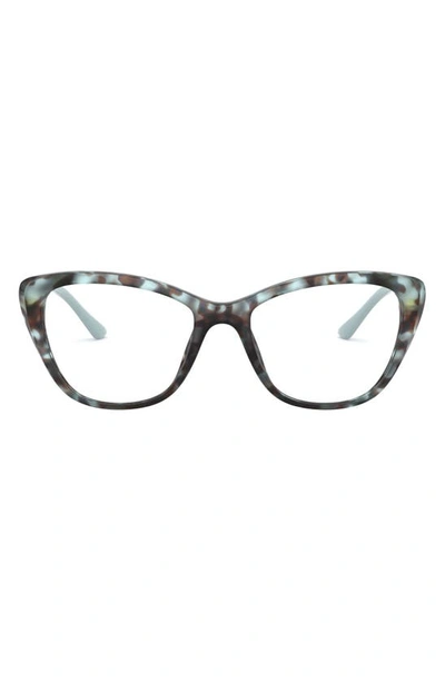 Prada 52mm Optical Glasses In Spotted Blue/demo Lens