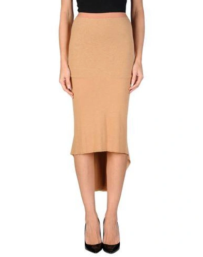 Rick Owens Midi Skirts In Sand