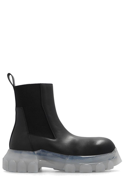 Rick Owens Beatle Bozo Tractor皮革及踝靴 In Black