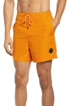 Ted Baker Trehil Logo-patch Recycled-polyester Swim Shorts In Orange