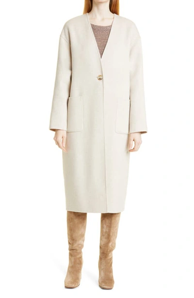 Nordstrom Signature Wool & Cashmere Double Face Coat In Grey Moonstruck