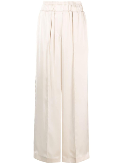 Brunello Cucinelli Linen-blend Wide-leg Pants In C2854 Champagne