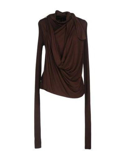 Rick Owens Cardigan In Cocoa