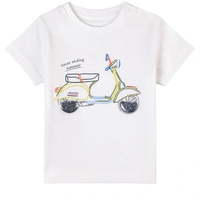 Mayoral Kids' Scooter Print T-shirt White