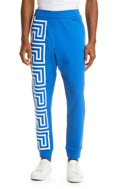 Versace Greca Logo Joggers In Sapphire