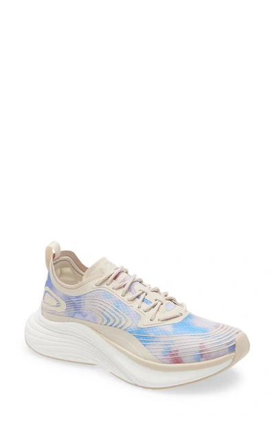 Apl Athletic Propulsion Labs Streamline Logo-print Stretch-knit Mid-top Trainers In Warm Silk Ice Blue