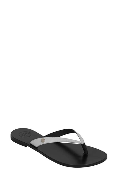 Bella Ha Italian Leather Handmade Flip Flop In Lunar Rock