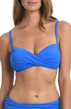 La Blanca Island Goddess Wrap Bikini Top In Capri Blue