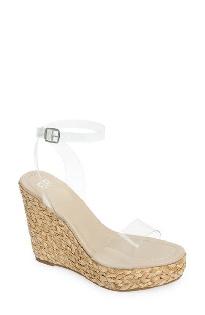 Bp. Ginny Espadrille Ankle Strap Wedge Sandal In Clear