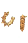 Swarovski Chroma Crystal Hoop Earrings In Brown