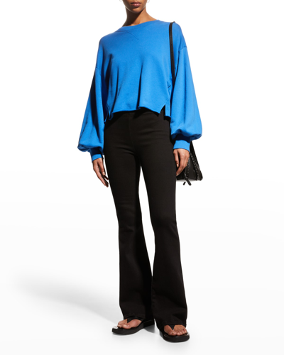Frame Easy Shirttail Sweatshirt In Jet Stream