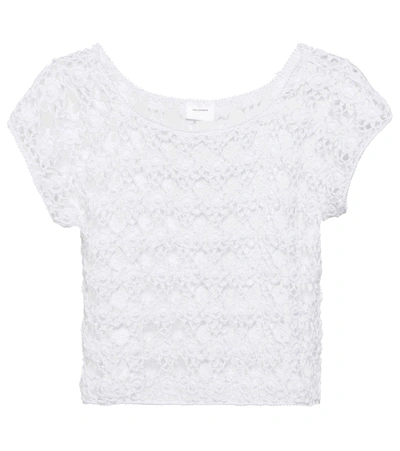 Anna Kosturova Bella Crochet Cotton Top In White