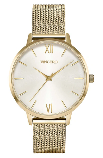 Vincero Eros Mesh Strap Watch, 38mm In Mesh Gold Satin