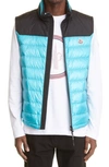 Moncler Ortac Logo-patch Quilted Down Gilet In Light Blue