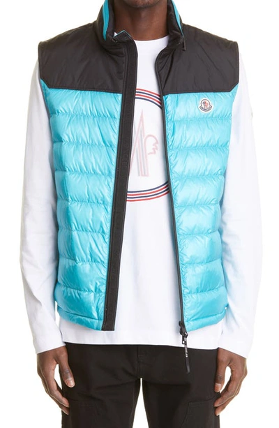 Moncler Ortac Logo-patch Quilted Down Gilet In Light Blue