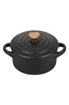 Le Creuset Mini Round Stoneware Cocotte In Licorice