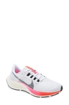 Nike Air Zoom Pegasus 38 Running Shoe In White/ Black/ Grey/ Pink