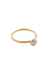 Monica Vinader Diamond Essential 18ct Yellow Gold-plated Vermeil Silver And 0.05ct Diamond Ring