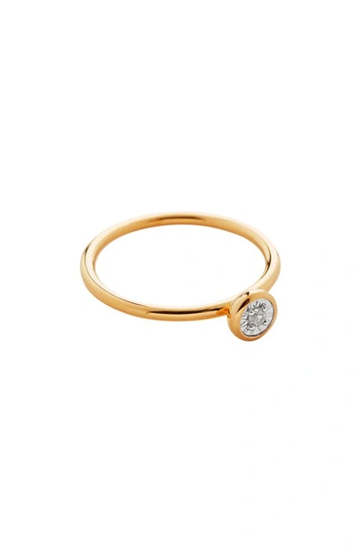 Monica Vinader Diamond Essential 18ct Yellow Gold-plated Vermeil Silver And 0.05ct Diamond Ring In Gold