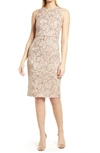 Vince Camuto Sleeveless Sequin Body-con Dress In Champagne