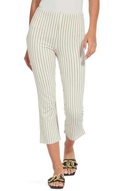 Lyssé Kick Flare Grid Print Crop Leggings In Saturday Pinstripe