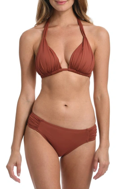 La Blanca Island Blanca Halter Bikini Top In Cinnamon