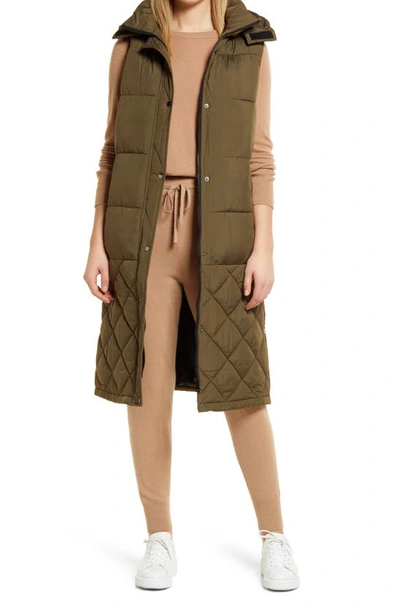 Nordstrom Mix Quilt Puffer Vest In Olive Sarma