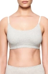 Skims Stretch Cotton Jersey Scoop Neck Bralette In Light Heather Grey