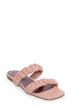 Staud Maya Ruched Slide Sandal In Pink