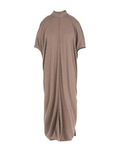 Rick Owens Midi Dress In Khaki