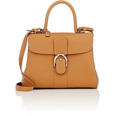 Delvaux Orange Leather Brillant MM Top Handle Bag Delvaux