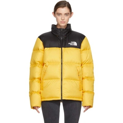 The North Face Yellow & Black Down Novelty Nuptse Jacket | ModeSens