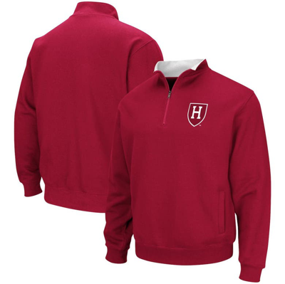 Colosseum Men's  Crimson Harvard Crimson Tortugas Team Logo Quarter-zip Jacket
