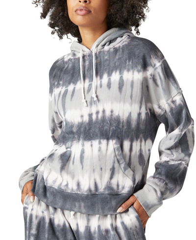 Lucky Brand Chill At Home Fleece Hoodie In Black Tie Dye