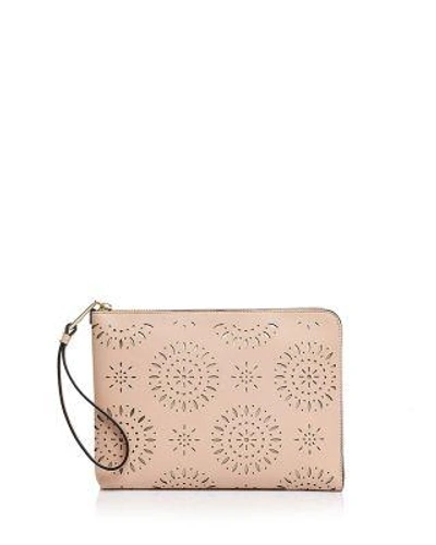 Ivanka Trump Rio Tech Perforated Leather Tablet Case In Nude/gold