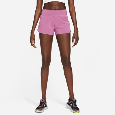 Nike Eclipse High Waist Running Shorts In Light Bordeaux