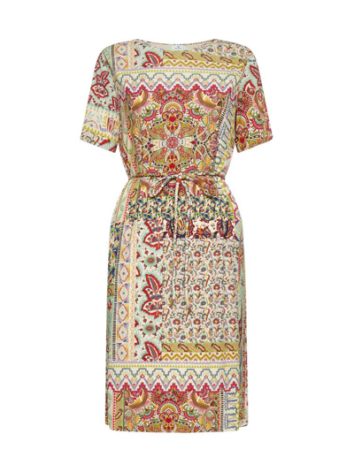 Etro Jersey Dress With Patchwork Print In Multi-colored