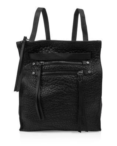 Kooba Fairfield Convertible Leather Backpack In Black/silver