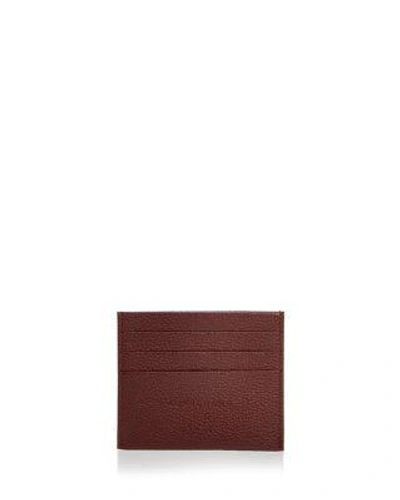 Longchamp Le Foulonne Leather Card Case In Red Lacquer