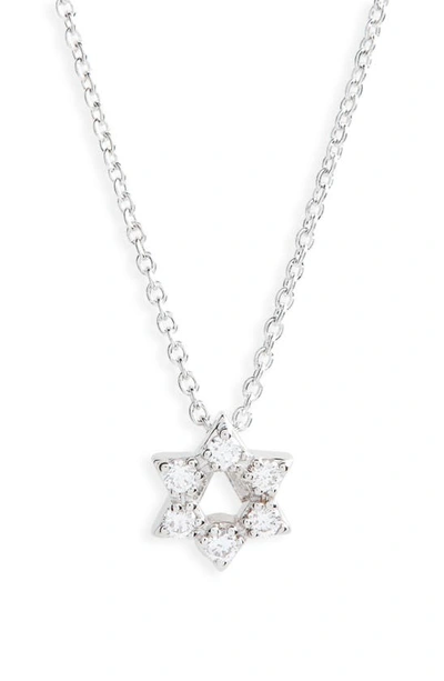Roberto Coin 18k White Gold Star Of David Pendant Necklace With Diamonds, 16-18