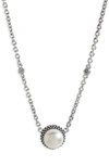 Lagos Luna Sterling Silver & Cultured Freshwater Pearl Pendant Necklace, 16 In White/silver