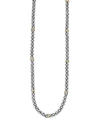 Lagos 18k Gold And Sterling Silver Caviar Mini Rope Necklace, 18 In Silver/gold