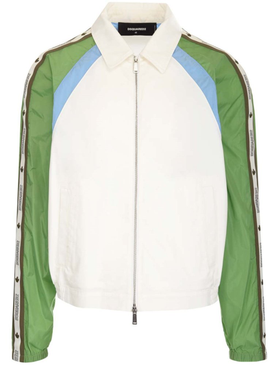 Dsquared2 Cotton Jacket With Nylon Sleeves - Atterley In Multicolore